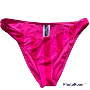 BCBG Red Stripe High Cut Bikini Bottom